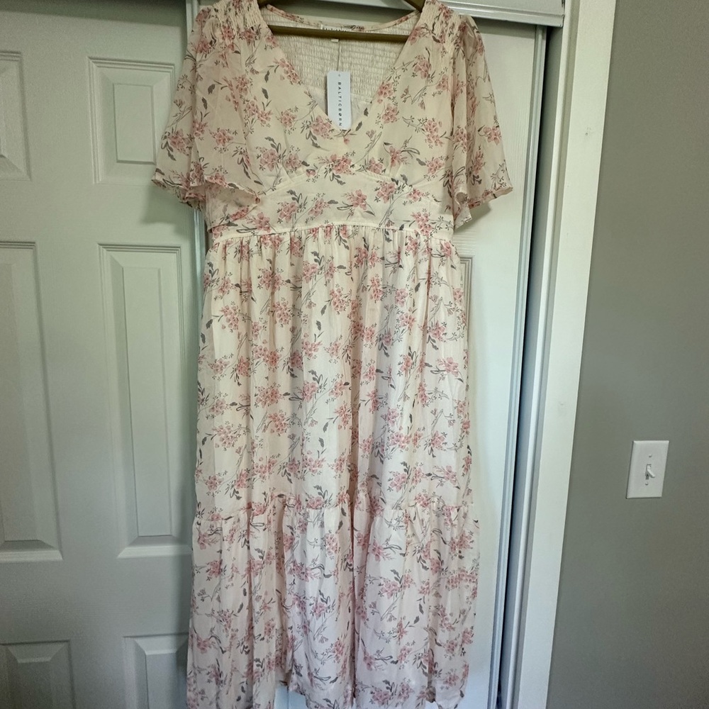 Baltic Born Blush Floral Midi Dress